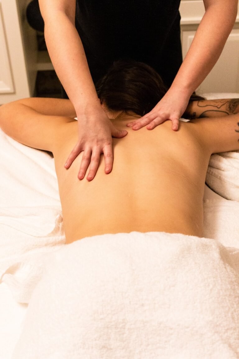 Relaxation massage in progress at a spa studio